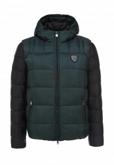 Пуховик EA7, цвет: черный. Артикул: EA002EMFPC49. Мужская одежда / Верхняя одежда / Пуховики и зимние куртки